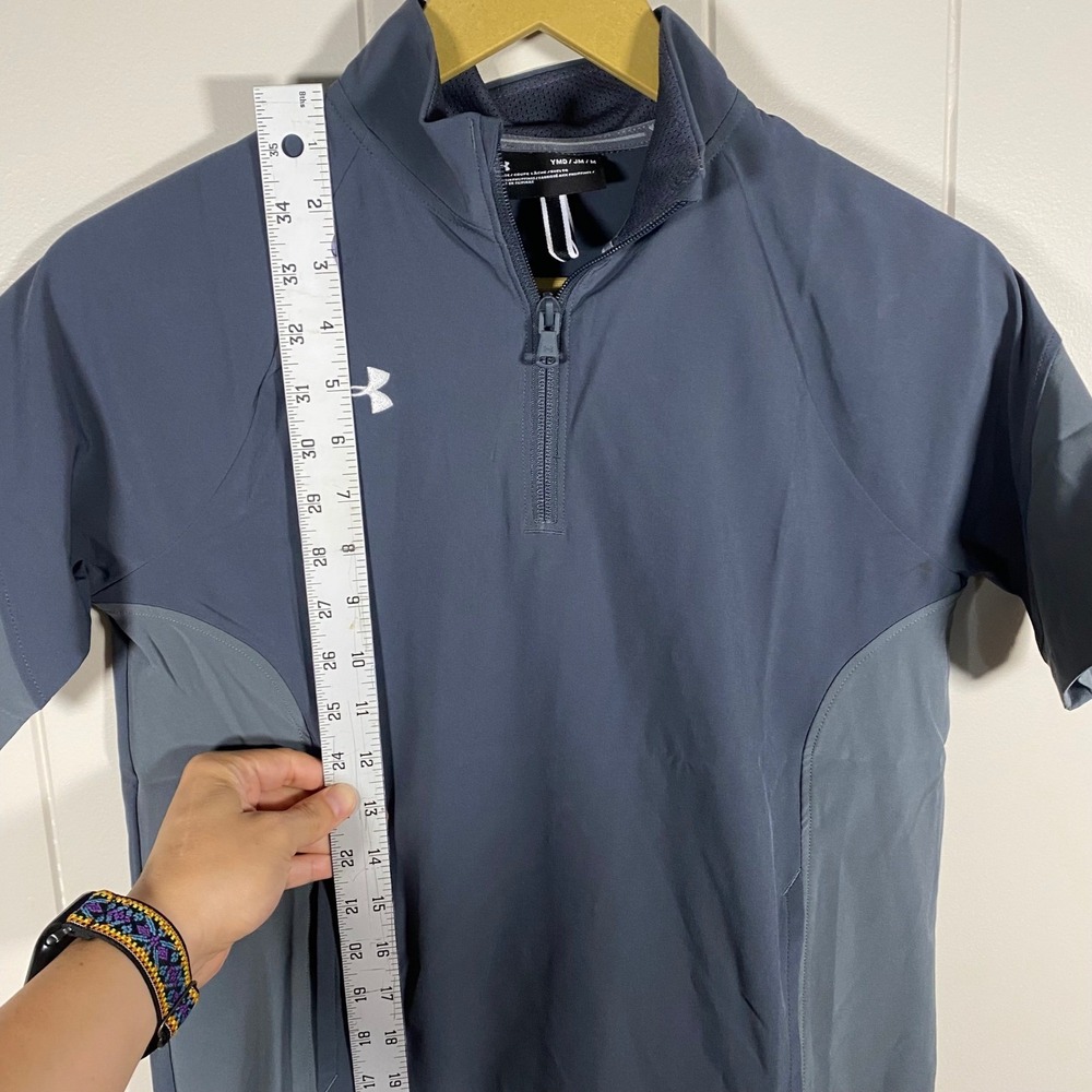 Under Armour Boys Squad Short Sleeve ¼ Zip Apparel Water Repellent Youth Medium - Picture 10 of 13